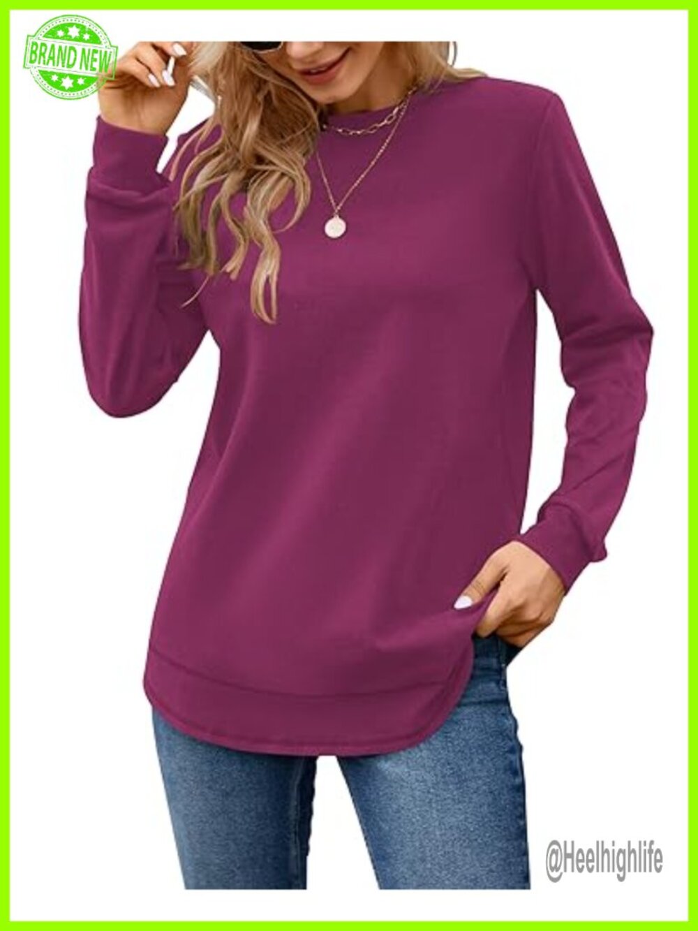 MOLERANI Women's Tunic Sweatshirt Crewneck Long Sleeve Pullover Top